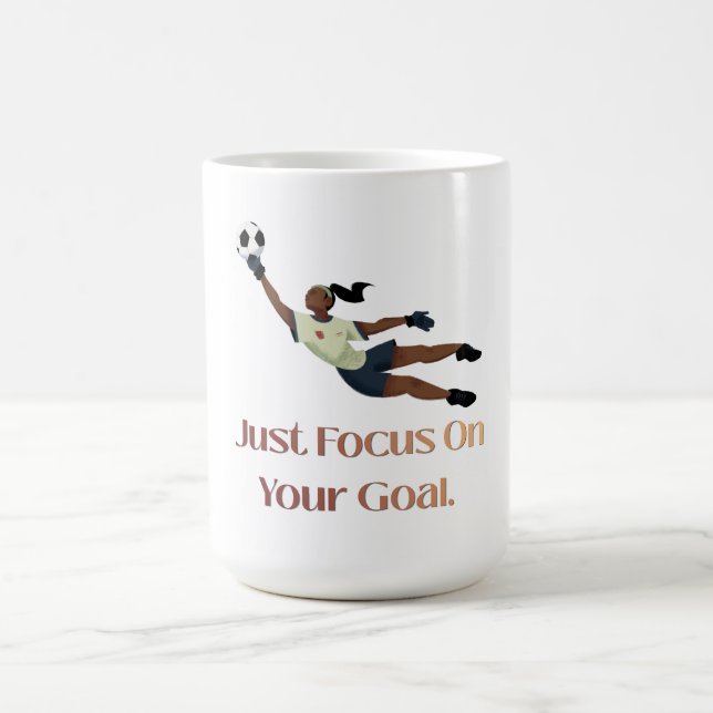 Inspirational Football Goalkeeper Graphic Tee Coffee Mug (Center)