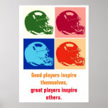 Inspirational Football Unique Artwork Pop Art Poster<br><div class="desc">Popular American and International Game Artworks . Popular Sports -</div>