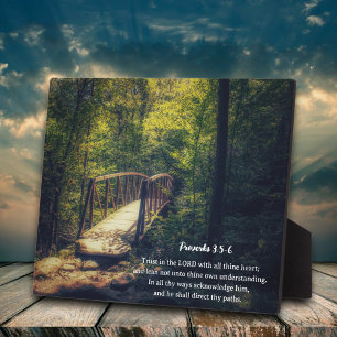 Inspirational Forest Bridge Scripture  Plaque