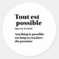 Inspirational French Quote Tout Est Possible