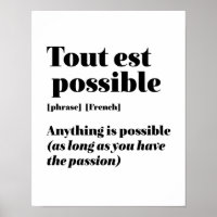 Inspirational French Quote Tout Est Possible