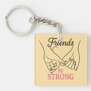 Inspirational Friendship Square Keychain