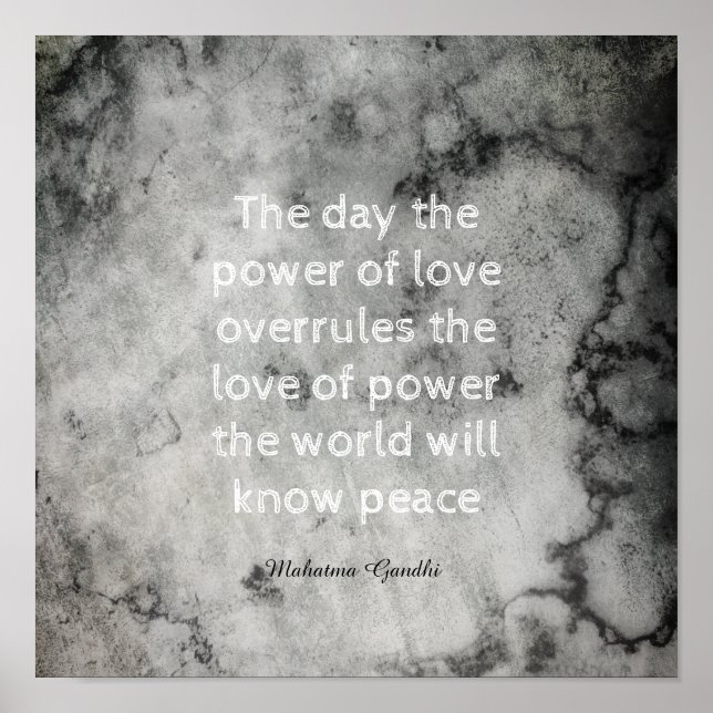 inspirational Gandhi peace quote typography poster (Front)