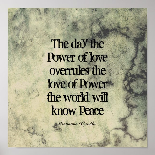 inspirational Gandhi peace quote typography poster (Front)