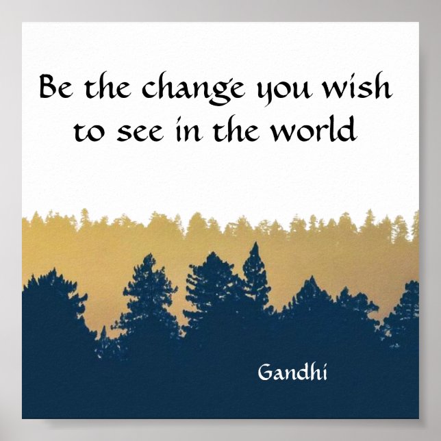 Inspirational Gandhi Quote Poster Art Print (Front)