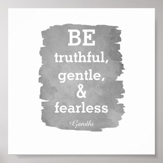 inspirational Gandhi quote poster be fearless (Front)