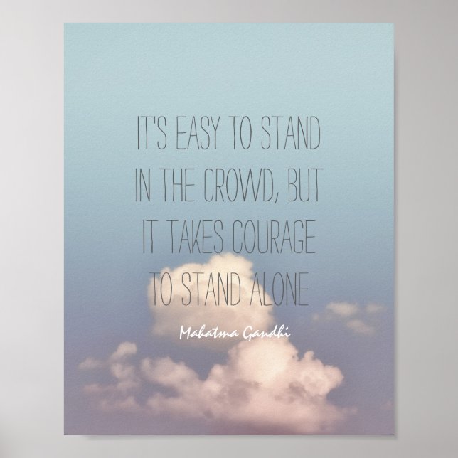 inspirational Gandhi quote poster sky and clouds (Front)