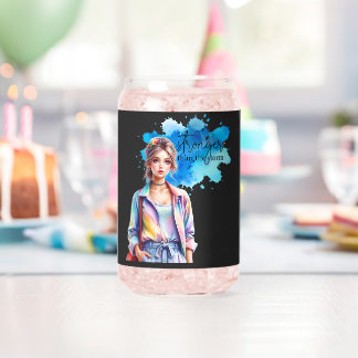 Inspirational Girl Graphic  Can Glass