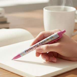 Inspirational Girly Pink Writing Black Ink Pen