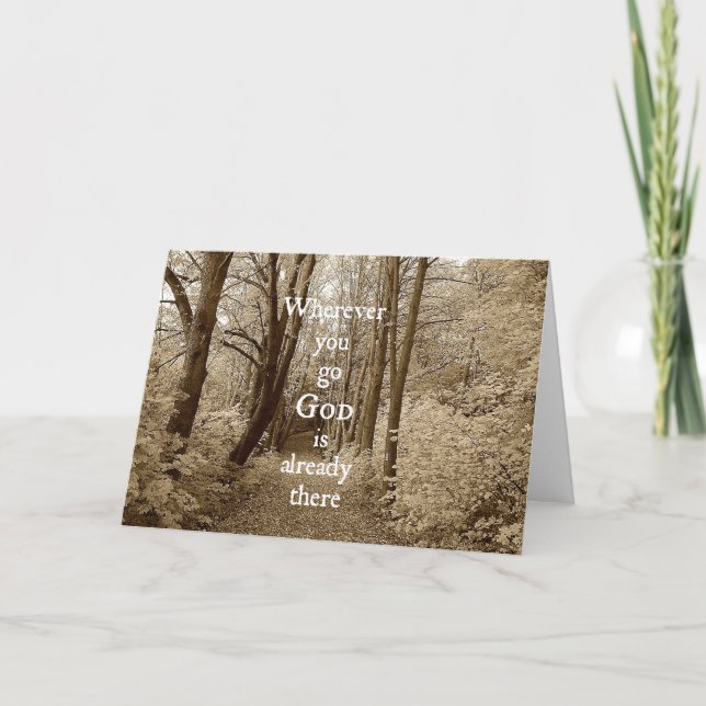 Inspirational God is Already There Christian Quote Card (Front)