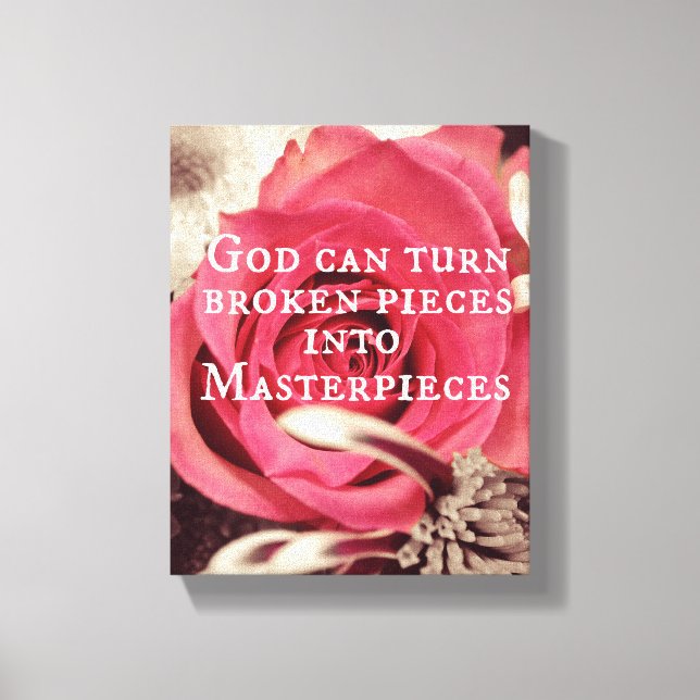 Inspirational God Quote Masterpiece Canvas Print (Front)