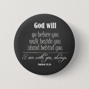 Inspirational God Will Quote with Bible Verse 6 Cm Round Badge