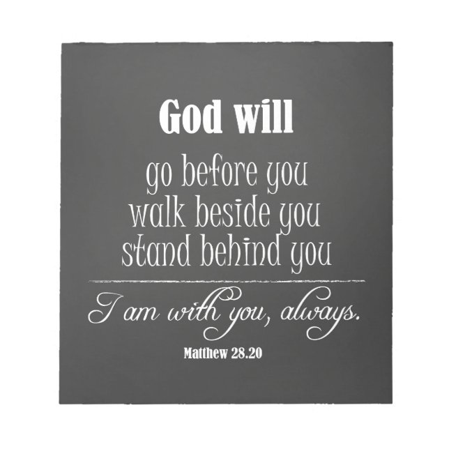 Inspirational God Will Quote with Bible Verse Notepad (Front)