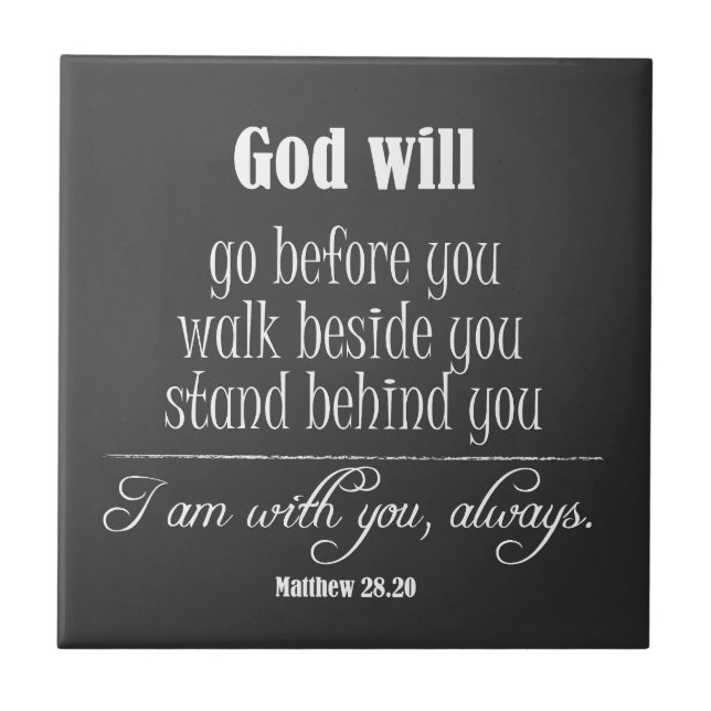 Inspirational God Will Quote with Bible Verse Tile (Front)