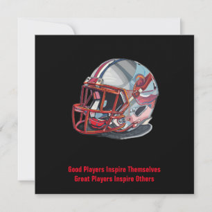 Inspirational Good Players Pop Art Football Helmet Holiday Card