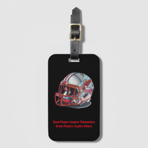 Inspirational Good Players Pop Art Football Helmet Luggage Tag