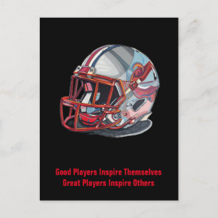 Inspirational Good Players Pop Art Football Helmet Postcard