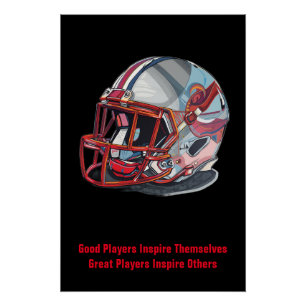 Inspirational Good Players Pop Art Football Helmet Poster