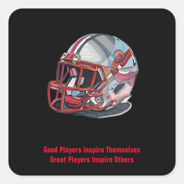 Inspirational Good Players Pop Art Football Helmet Square Sticker (Front)