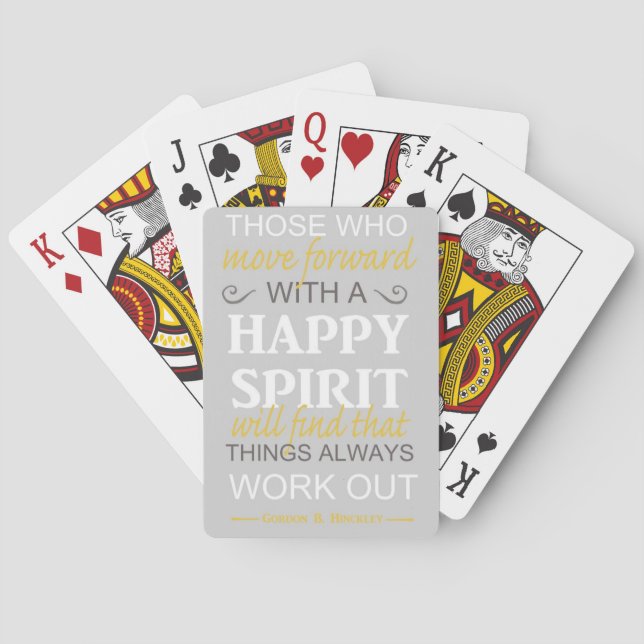 inspirational gordon b hinckley lds quote playing cards (Back)