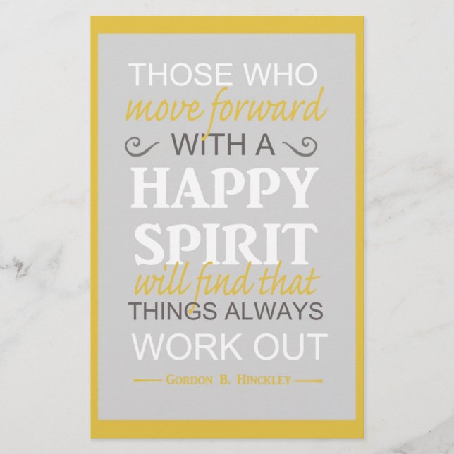 inspirational gordon b hinckley lds quote stationery (Front)