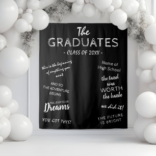 Inspirational Graduation Party Photo Backdrop Tapestry