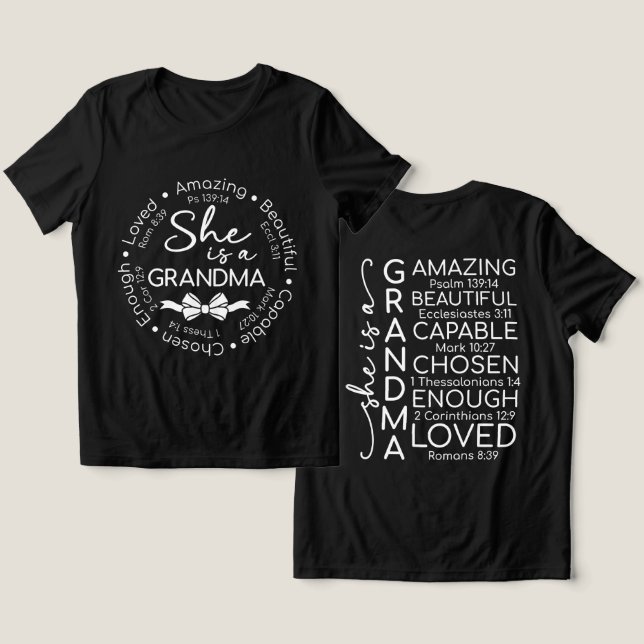 Inspirational Grandma Tri-Blend Shirt (Design Front & Back)