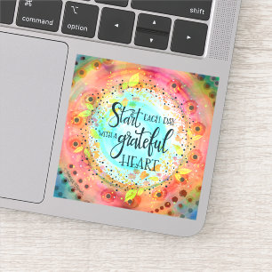 Inspirational Grateful Heart Pretty Sticker