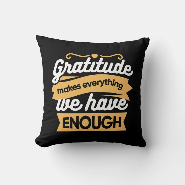 Inspirational Gratitude Typography Quotes Cushion (Front)