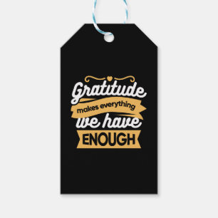 Inspirational Gratitude Typography Quotes Gift Tags