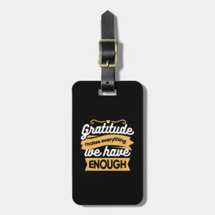Inspirational Gratitude Typography Quotes Luggage Tag