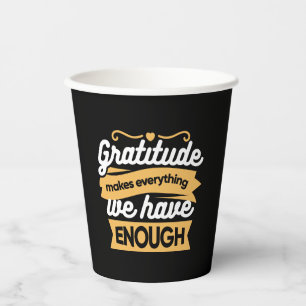 Inspirational Gratitude Typography Quotes Paper Cups