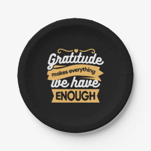 Inspirational Gratitude Typography Quotes Paper Plate