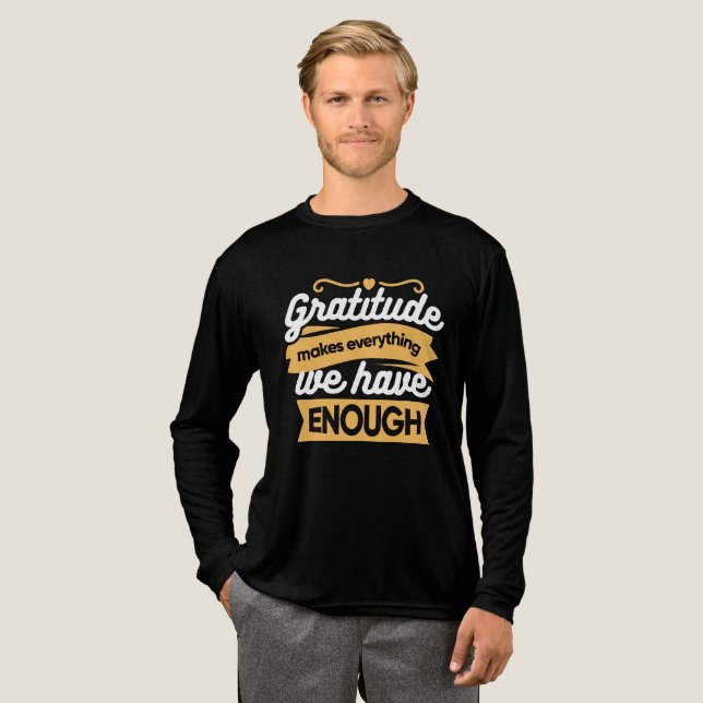 Inspirational Gratitude Typography Quotes Tri-Blend Shirt (Full Front)