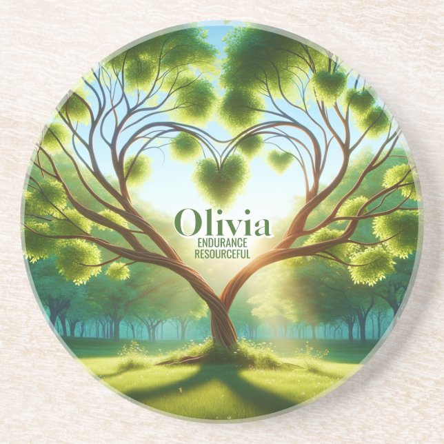 Inspirational Green Coaster (Front)
