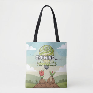 Inspirational Green Idea Motivational Growing Tote Bag
