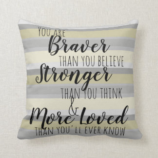 Inspirational grey yellow Pattern Pillow