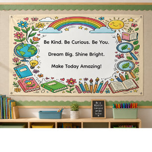 Inspirational, Growth Mindset Classroom School Banner