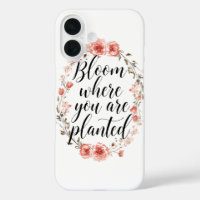 Inspirational Growth Quote with Pink Flowers