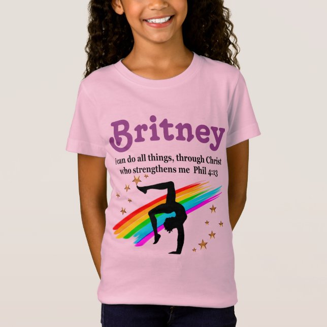 INSPIRATIONAL GYMNAST BIBLE VERSE PERSONALIZED TEE (Front)