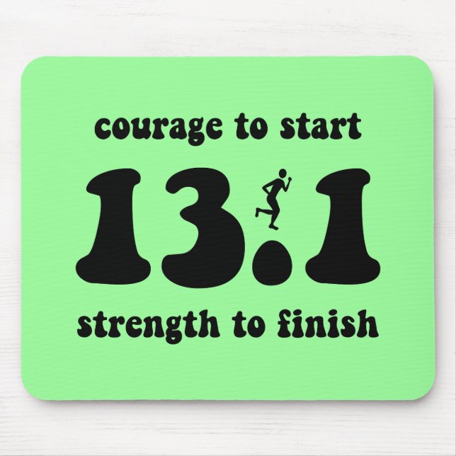 Inspirational half marathon mouse pad (Front)