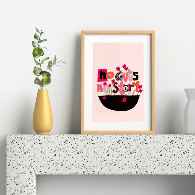 Inspirational Hand Lettered No Guts No Story Quote Photo Print (Creator Uploaded)