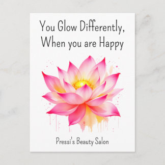 Inspirational Happiness Quote Pink Self Care Postcard