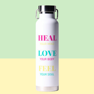 Inspirational Heal Your Mind Pattern Water Bottle