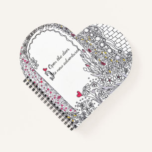 Inspirational Heart Shaped Spiral Notebook
