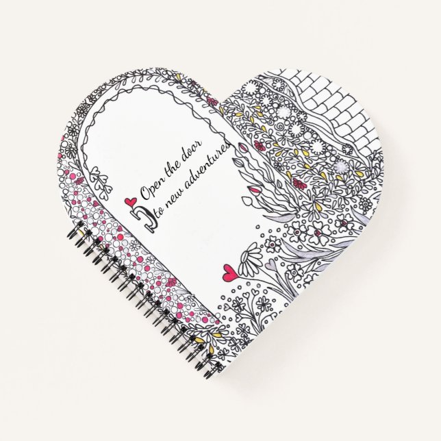 Inspirational Heart Shaped Spiral Notebook (Front)