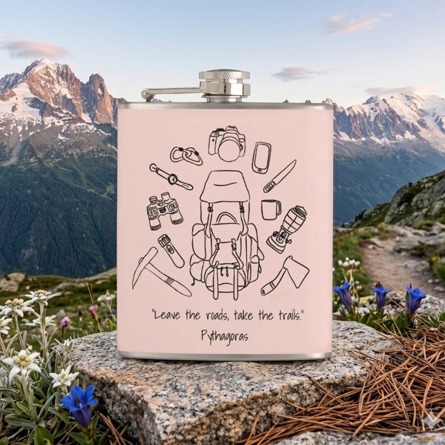 Inspirational Hiking Vinyl Wrapped Flask (Creator Uploaded)