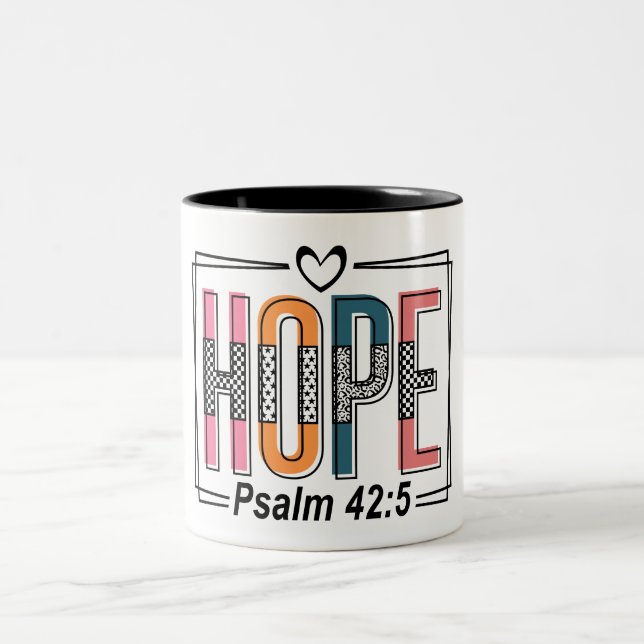 Inspirational Hope Bible Verse Two-Tone Coffee Mug (Center)