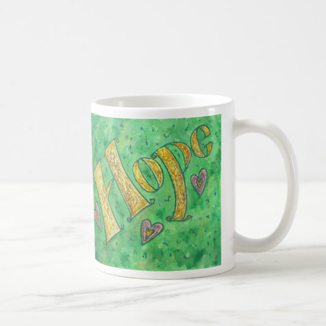 Inspirational Hope Word Art Coffee Mugs (Right)