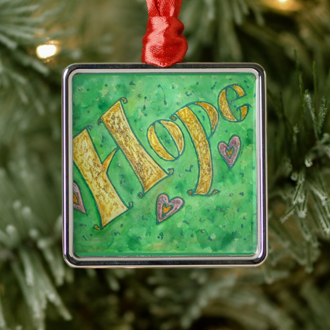 Inspirational Hope Word Art Custom Gift Ornaments (Tree)